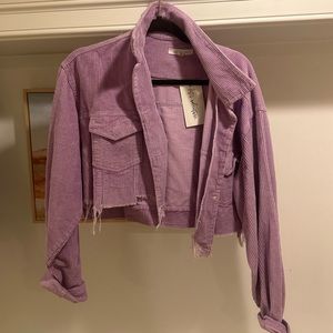 12th tribe cropped purple cord jacket